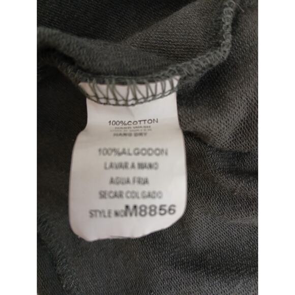 MONORENO  Gray Open Cardigan Embroidery Cotton Flow Look Long Sleeves Pockets L - Picture 11 of 11